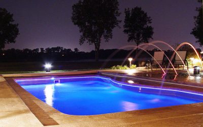 Add fire features to your swimming pool area