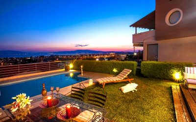 Landscaping is functional and beautiful poolside